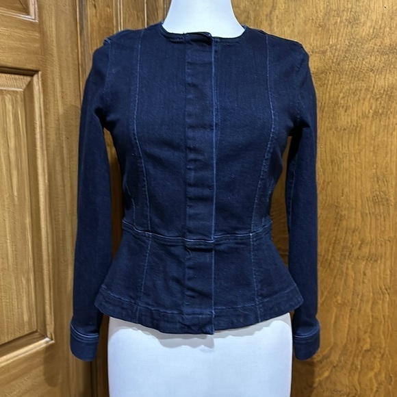 Ann Taylor Denim Peplum Jacket Size Small - EUC - Picture 2 of 6